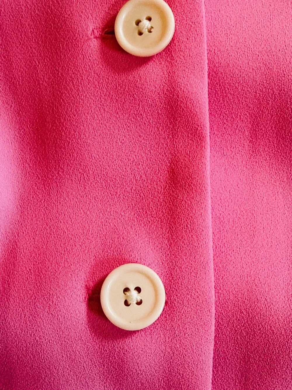 J. Crew Bright Pink Button-Front Midi Dress